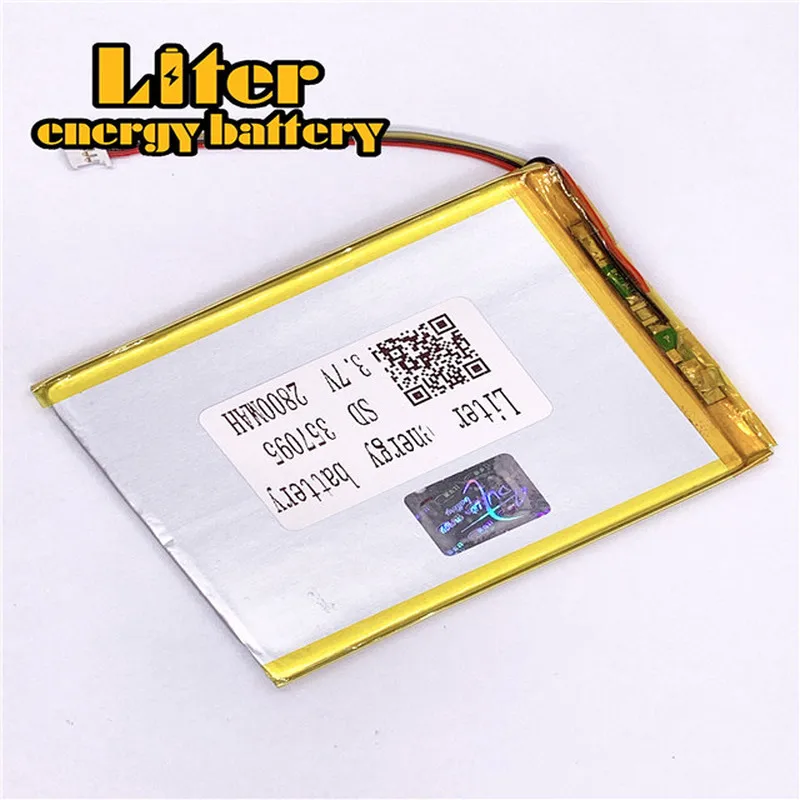 plug 1.0-4P 357095 2800mah 3.7V flat rechargeable pure 3.7v lipo battery lithium for mosquito lamp Tablet PC Battery