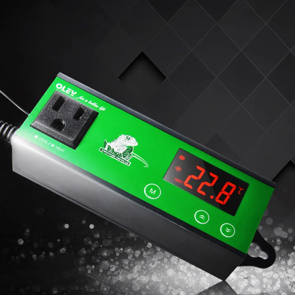 

110V Temperature Controller Electric Easy Operation Cooling With Probe Thermostat Switch Aquarium And Crawler Digital Display