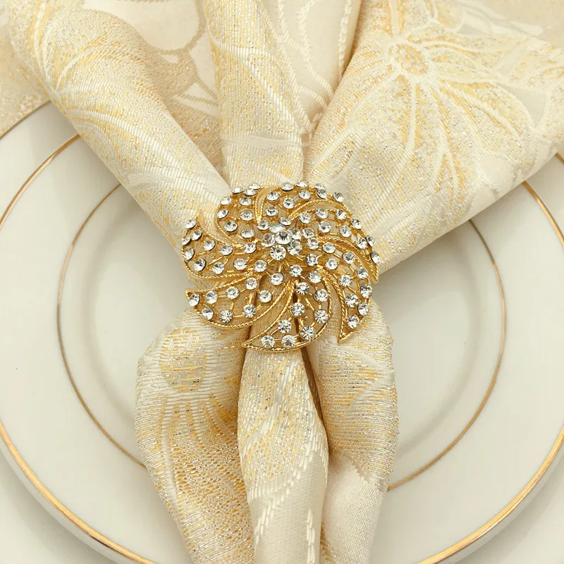 12/pcs high-end restaurant table napkin ring hotel supplies gold hollow napkin buckle collar 12/pcs high-end restaurant table napkin ring hotel supplies gold hollow napkin buckle collar