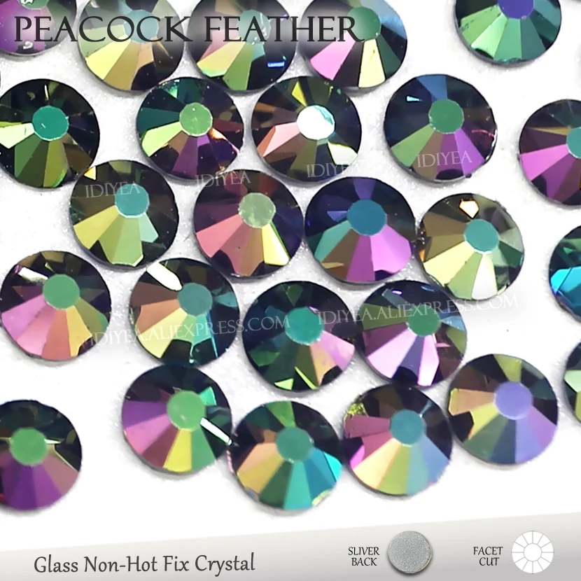 

Peacock Feather SS3-SS30 Non Hot Fix Rhinestones nails crystal strass glitters stones for DIY 3d nail art design decor manicure