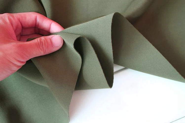 Плотная эластичная спандексная ткань, армейский зеленый трикотажный материал, эластичный трикотаж, юбка, продается по двору
