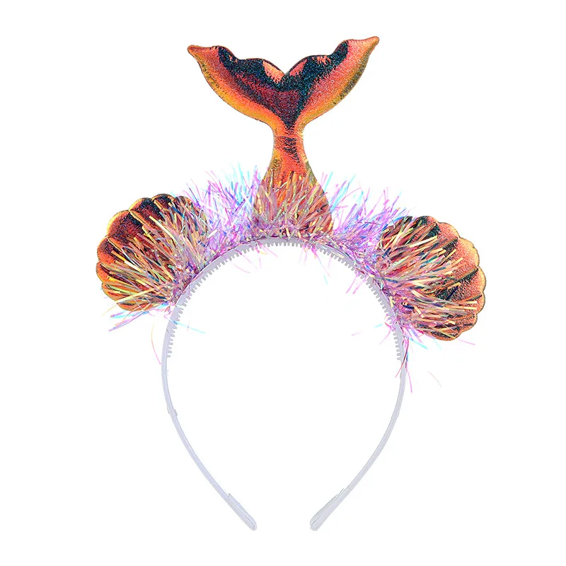 Mermaid children's headband birthday holiday gift Halloween party little girl princess tiara hair accessories cartoon jewelry - Цвет: A103-08