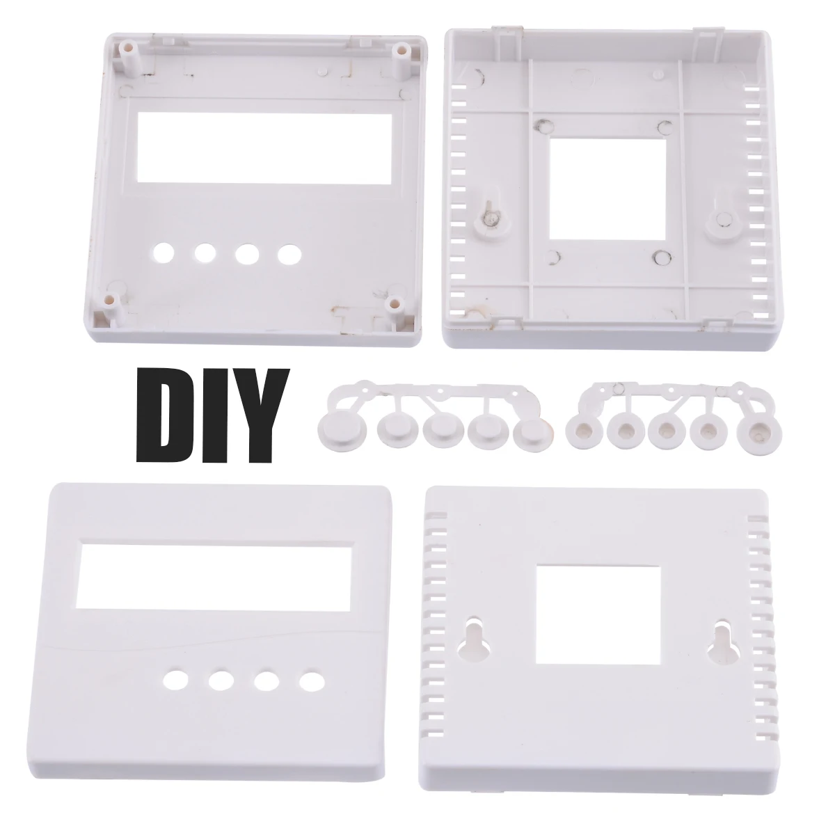 New Plastic Electronic Project Box 86x86x26mm Enclosure Case for DIY LCD1602 With Button Caps