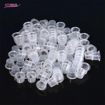 

New 300Pcs Professional Disposable Small Ink Pigment Caps Plastic Cups Holders Tattoo Supplies Size S/M/L Tattoo Tools