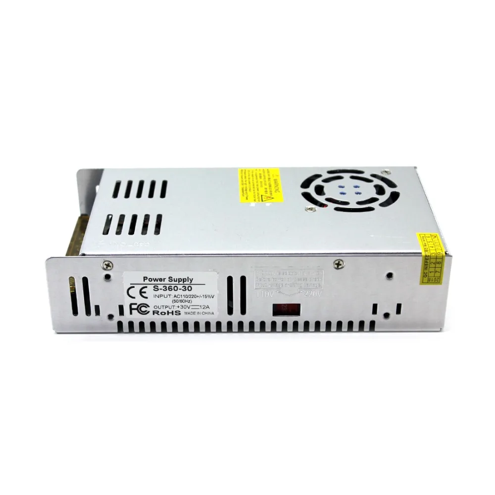 360W 30V 12A одиночный выход импульсный источник питания для светодиодной ленты CNC 3D