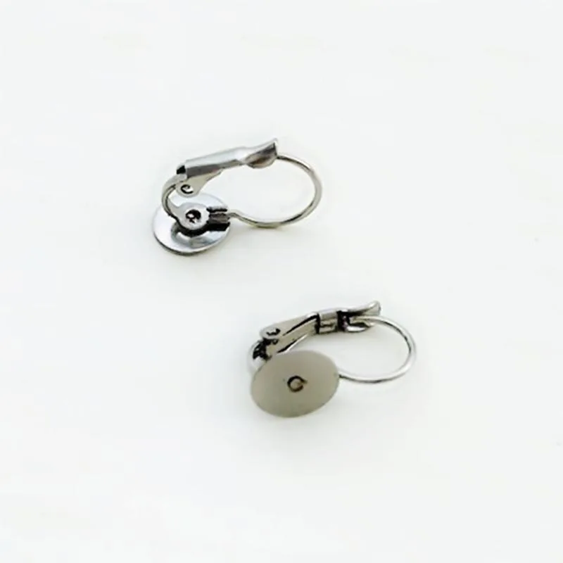 10pcs/lot Surgical Stainless Steel French Clasp Earring Base 8mm 10mm
