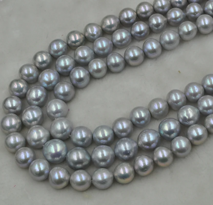 Огромный Круглый Серый жемчуг kasumi 12 14 мм нить 40 см|freshwater pearls strands|pearl strandfreshwater pearl |