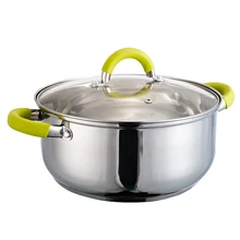 Высококачественные 24 см сварочные полировки из нержавеющей силиконовые ручки набор из серебристой стали маленький толстый горшок для приготовления пищи нержавеющая кастрюля