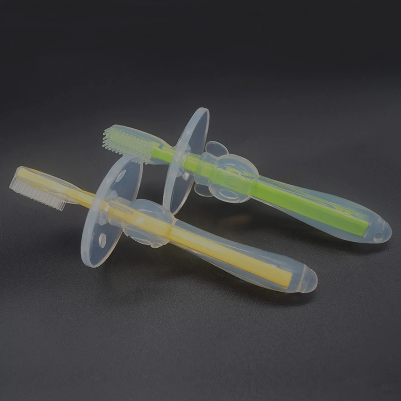Цветной мягкий силиконовый детский Прорезыватель для обучения зубные щетки для детей, зубная щетка для ухода за полостью рта, набор