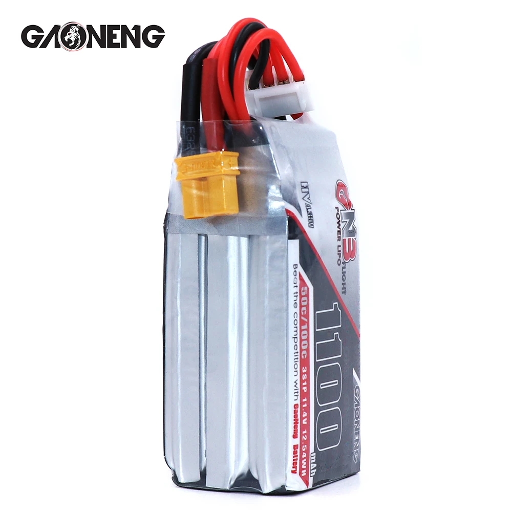 2 шт. Gaoneng 11,4 V 1100Mah 50C 3S HV 4,35 V Lipo батарея XT30 Разъем для RC FPV гоночный Дрон