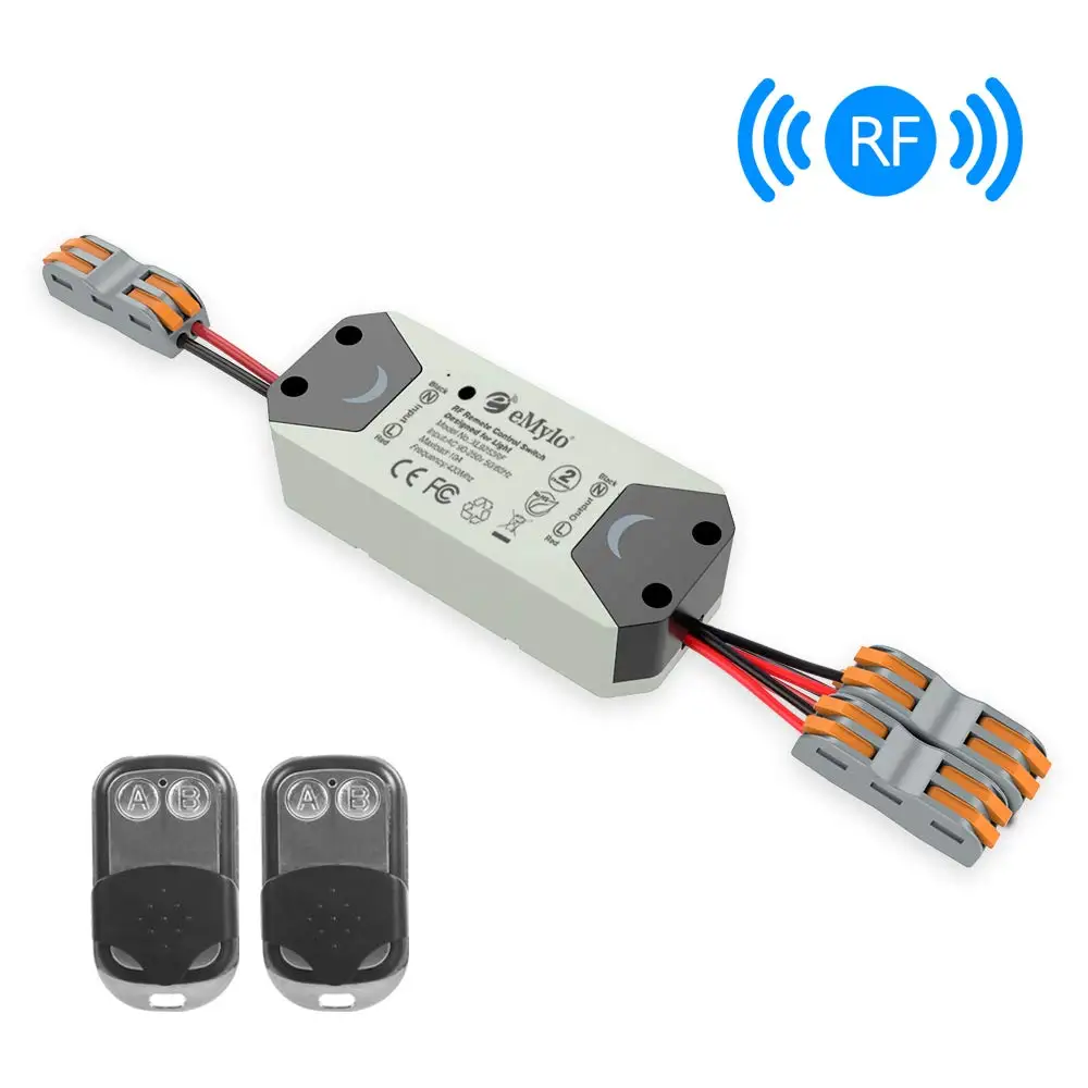 

eMylo Wireless Light Switch Smart Remote Control Switch AC 90V 220V 2ch 433mhz RF Relay Module Smart Home Appliance