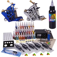 Профессиональный Полный комплект татуировки 2 Топ татуировки пистолет машинка для косметических татуировок превосходное тату Поставка