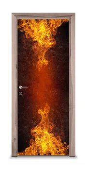 

3D Door Sticker Abstract Fire Wall Sticker DIY Door Cover Kitchen Home Decoration Accessories Modern 3d Wall Stickers