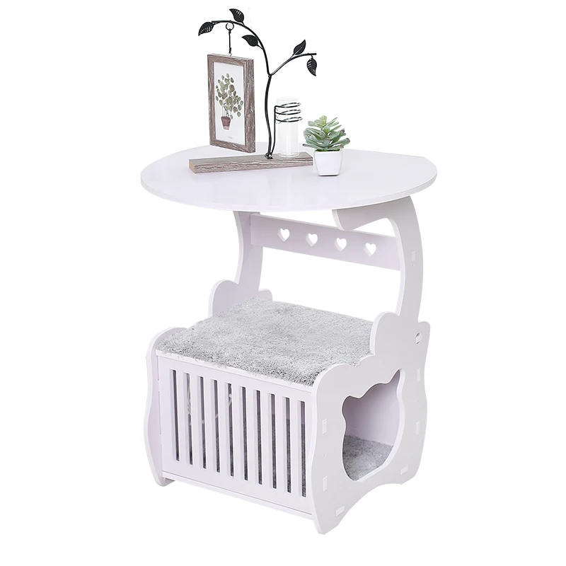 

Net red cat litter Teddy kennel cat climbing frame semi-closed four seasons universal pet bedside table round coffee table