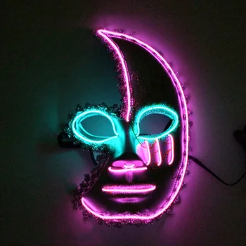 

Halloween Led Mask Neon Maske Light Glow In The Dark Mascara Horror Masks Glowing Masker Purge Party Masque Masquerade Masks