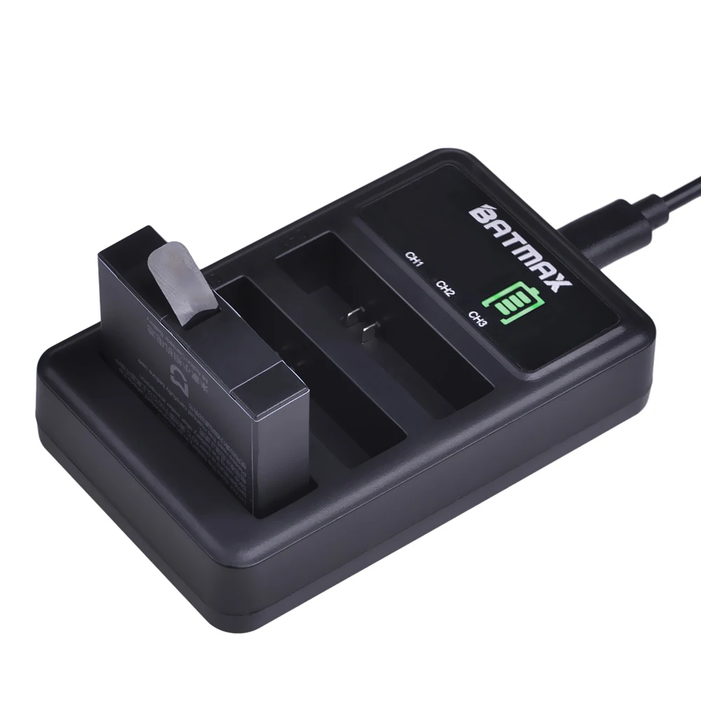 Bateria + Led Usb para Esporte Mah Original mi Jia 4k 3 Slots Carregador Xiao Ação ni Câmeras Acessórios 2 Pçs 3.80 v 1450 - Image 6
