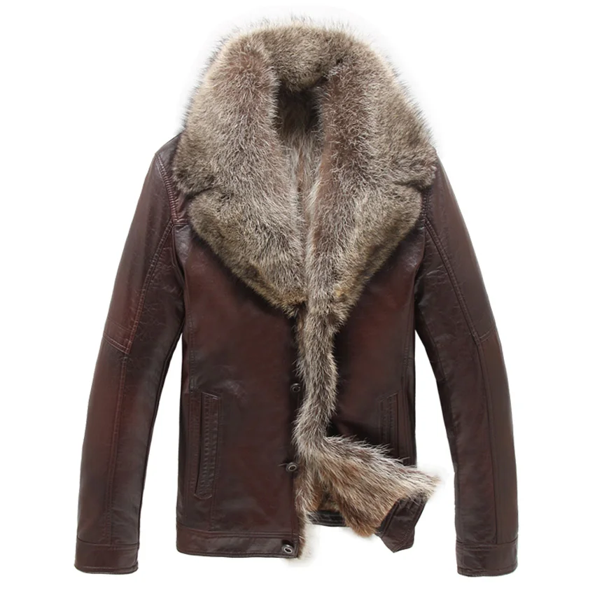 Мужская куртка из искусственной кожи зимняя меха норки 980|jacket fashion men|jacket leather
