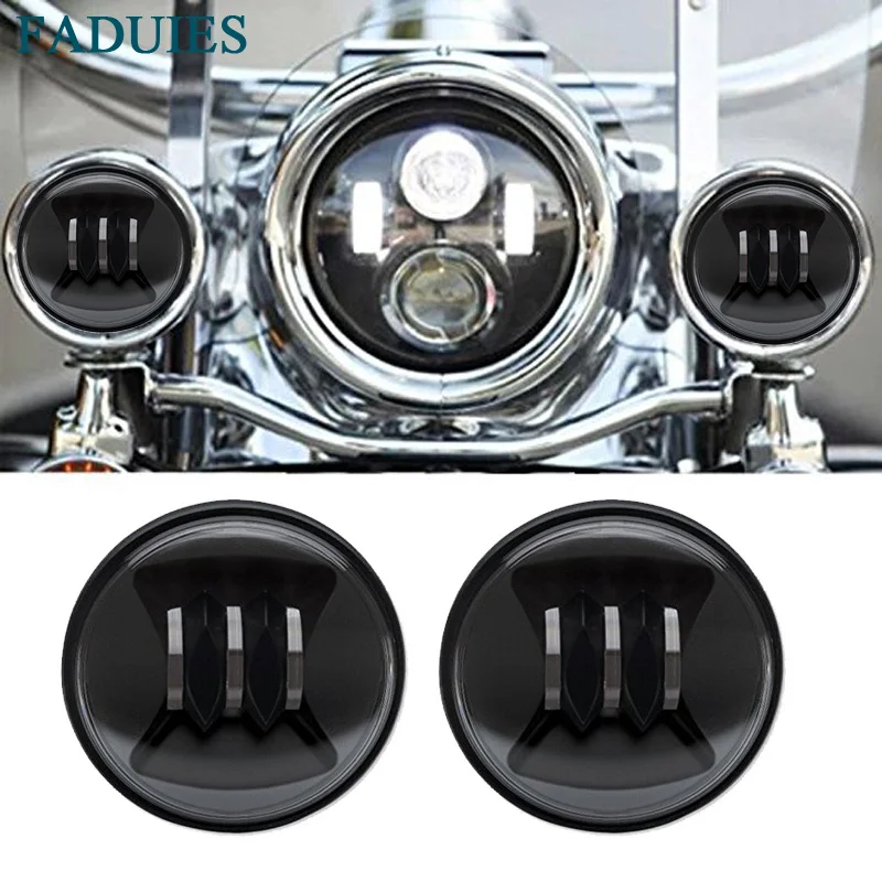 FADUIES Motorcycle accessories Harley 4-12 4.5 Led Fog Lights For Softail FLSTN Touring Electra GlideRoad KingTour Glide (4)