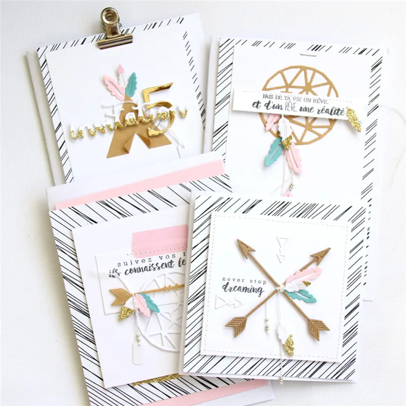 

YaMinSanNiO Feather Arrow Star Metal Cutting Dies New 2019 for Card Making Scrapbooking Embossing Paper Photo Craft Die Cut