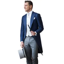 Высокое качество шоу тонкий свадебный смокинг жениха костюм на заказ красивый мяч платье(пальто+ брюки+ жилет