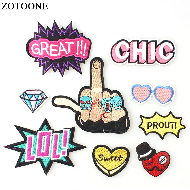 

ZOTOONE Embroidery Patches for Clothing Star Letter Patch DIY Stickers on Clothes Jacket Fabric Iron on Letters Stranger Things