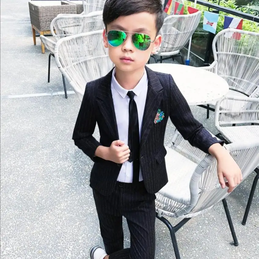 

2-10Y Children's Blazer Fahion Suits Boys Kids Single Button Suits Wedding Party Infantil Costume Boys Long Sleeve Outwear Y59