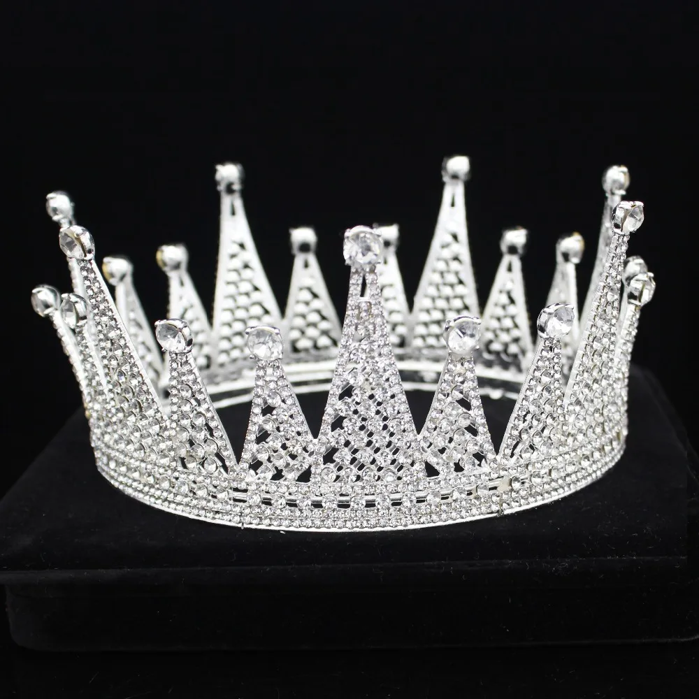 

Sparkling Silver Rhinestone Princess Queen Tiaras and Crowns Wedding Bridal Prom Diadem Decorations For Hair Jewelry Accessories