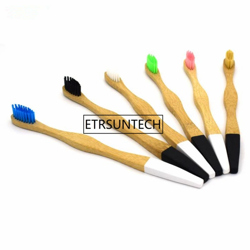 Punho de Madeira de Bambu Escova de Dentes Adulto Saudável Macio Eco-friendly Material Saúde Higiene Oral Cuidados Orais F1428