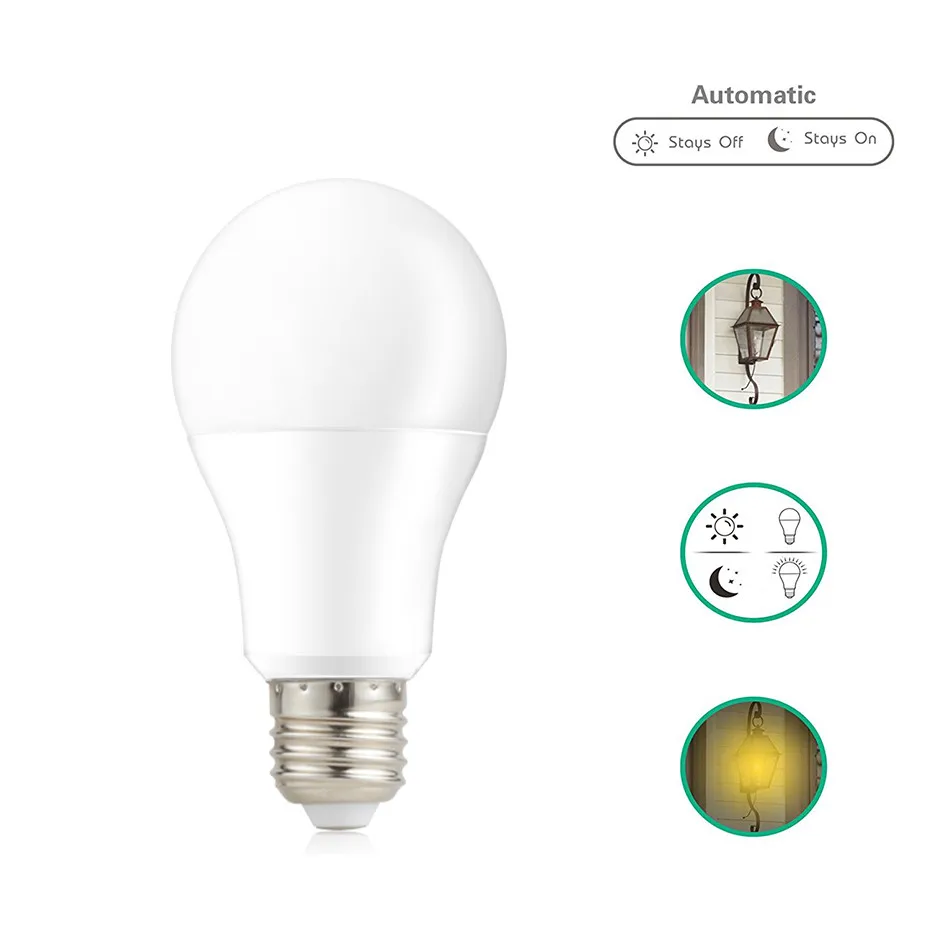 

E27 B22 LED Lamp 7W/12W Smart Globe sensor LED Light Bulb 110V 220V Automatic Dusk to Dawn Bulbs Auto ON / OFF Security Lamp