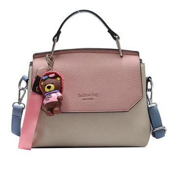 

New Arrival Female Bear Pendant Handbag Fashion Women Casual Leather Shoulder Bag Messenger Bag sac a main femme de marque