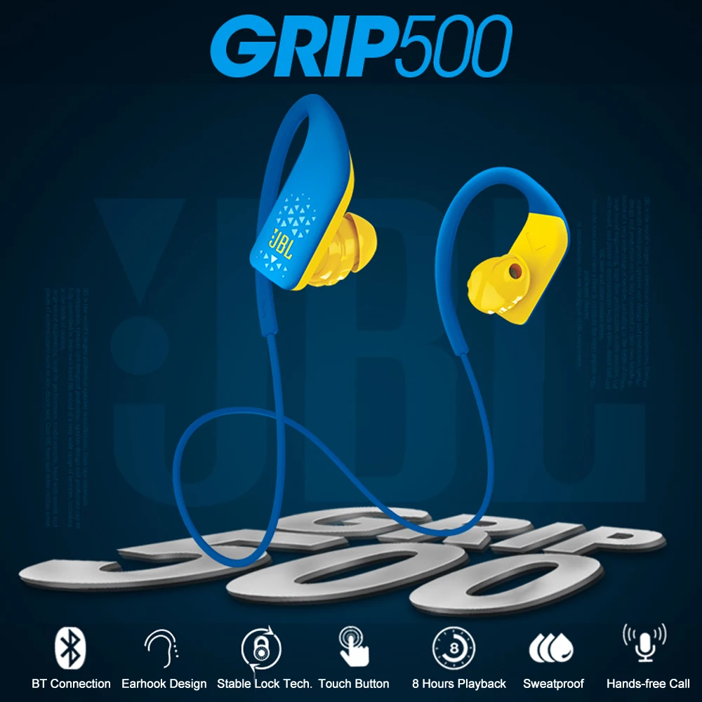 Оригинальные JBL GRIP500 беспроводные Bluetooth наушники спортивные наушники Hands-free вызов с микрофоном Музыка fone de ouvido Sweatproof