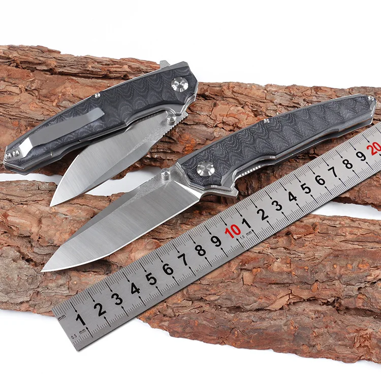 

Eafengrow EF05433 folding knife 9CR18MOV steel blade G10 handle outdoor camping knife EDC free shipping