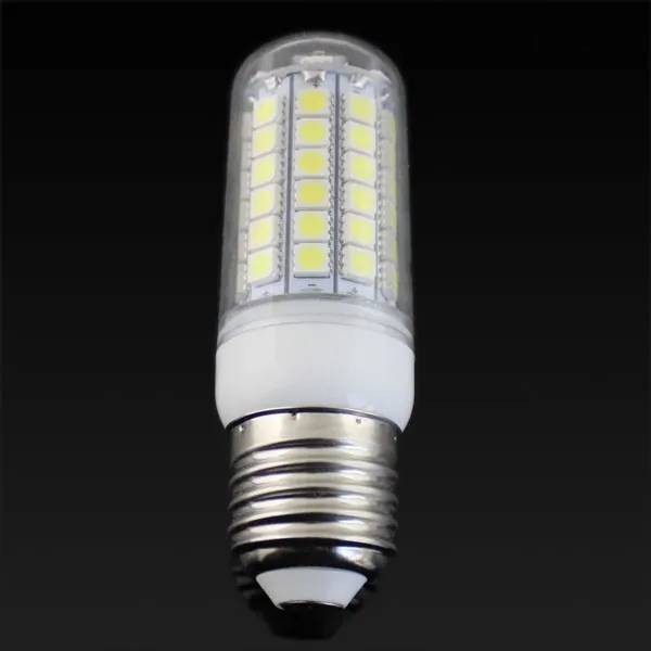 100 шт./лот 69leds SMD5050 E27 12 Вт Светодиодная лампа G9 220 В белый/теплый белый