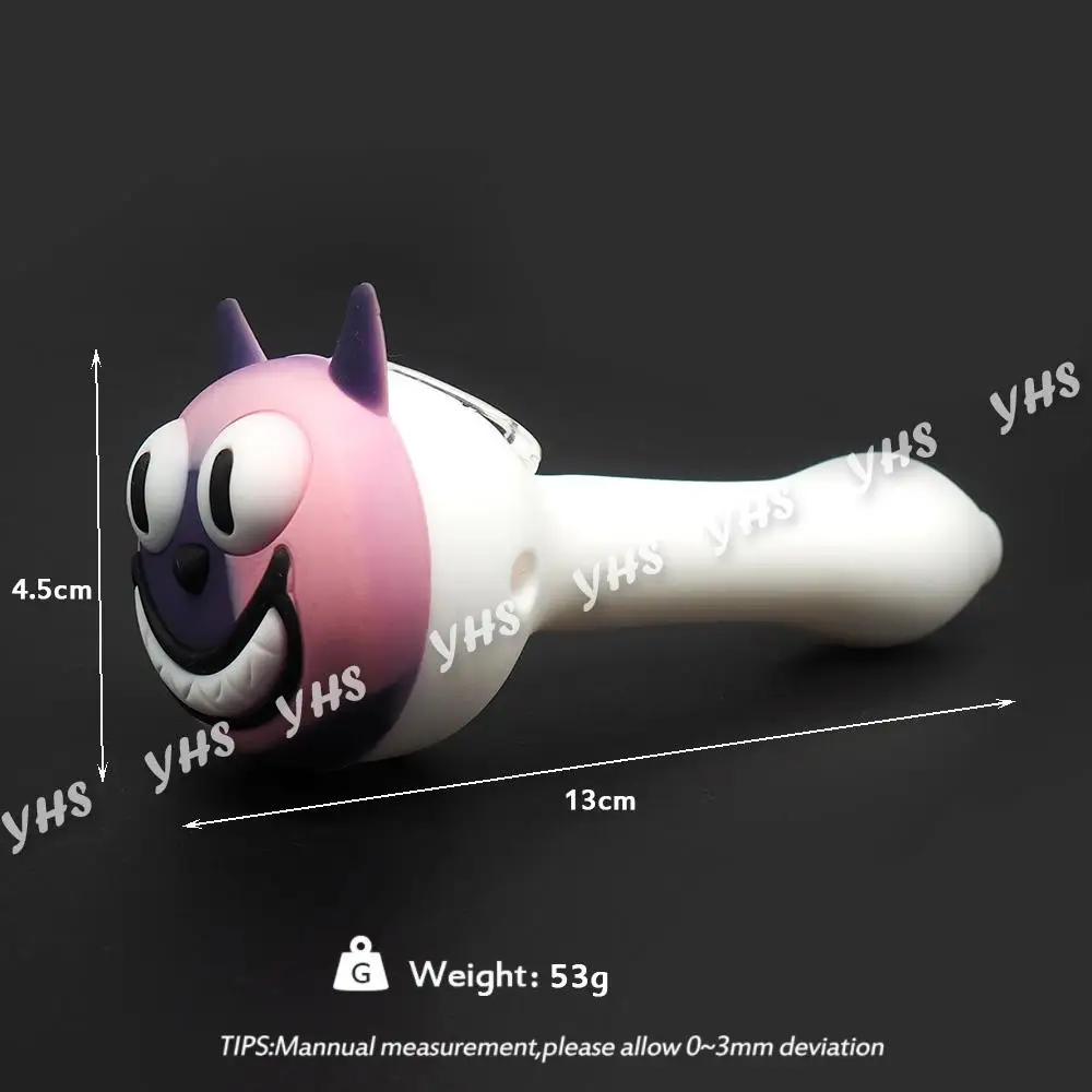 

Hand pipe Silicone Smoking Pipe food grade with glass bowl