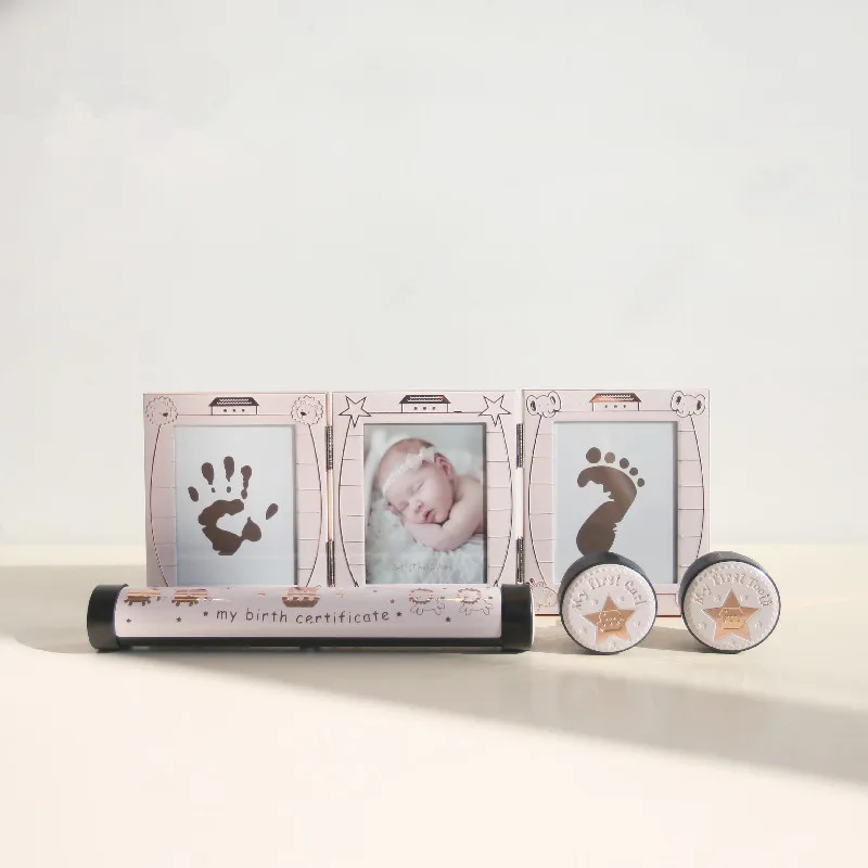 Детский юбилейный набор с принтами рук и ног, коробка для зубов, держатель сертификата, детский юбилейный сувенир, подарки