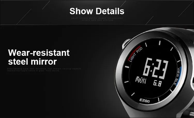EZON Шагомер Смарт Bluetooth мужские спортивные часы водонепроницаемые 50 м Счетчик Калорий Цифровые часы для бега наручные часы Montre Homme