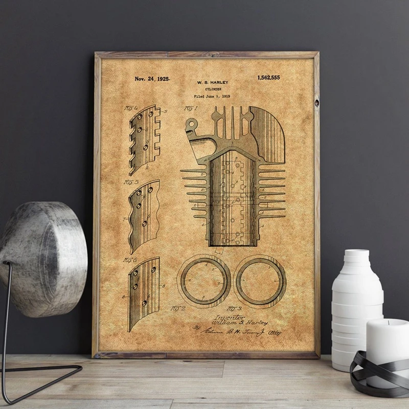 Cylinder Patent Prints Wall Decor