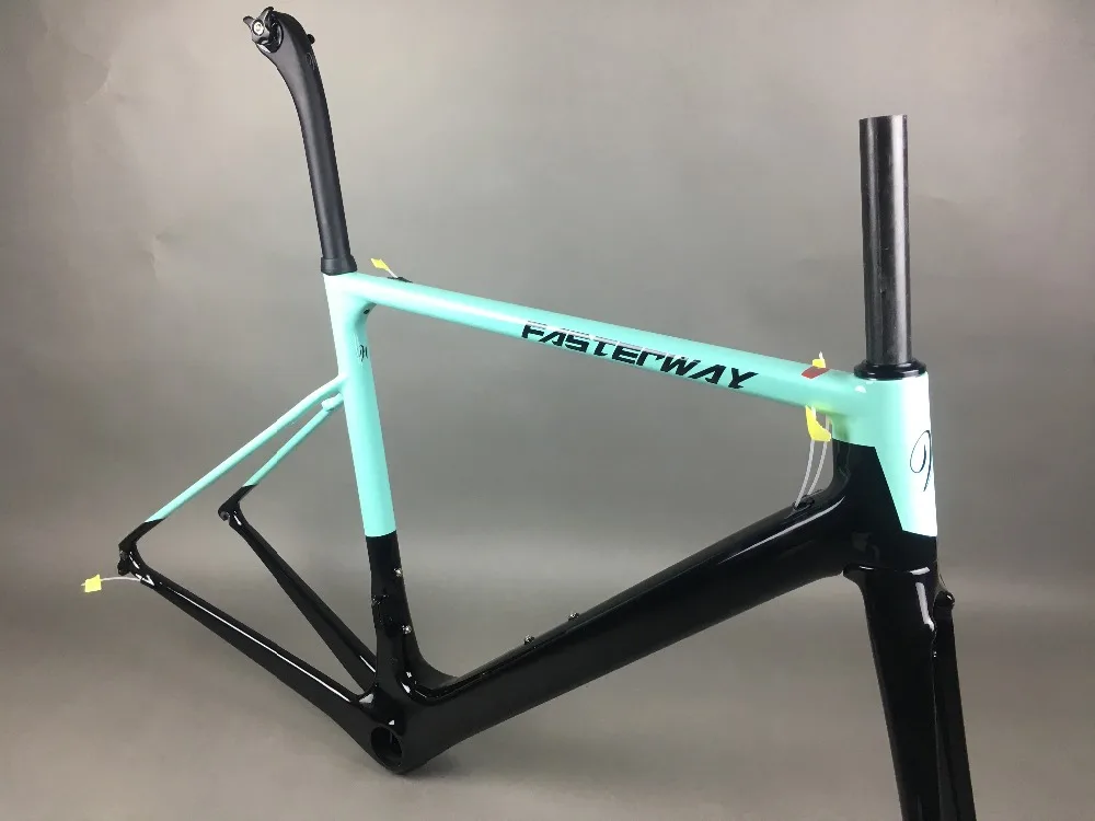 Sale 2019 taiwan brand FASTERWAY classic sliver grey with black super light carbon bike frame:frameset+seatpost+fork+clamp+headset 204