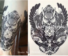 2016 High Quality 21 X 15 CM BIG BLACK OWL Body Art Decal Waterproof Tattoo #119