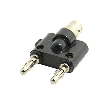 

4pcs BNC female jack to 4mm two dual Banana male plug Audio Speaker Connector Test probe RF Splitter adapter