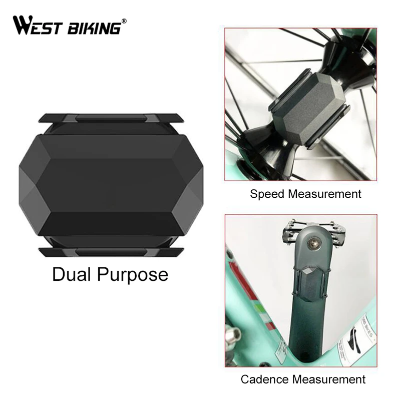 WEST BIKING Bike Computer Speedometer ANT+Speed Wireless Cadence Sensor For GARMIN Bryton Bluetooth Dual Sensor Bicycle Computer
