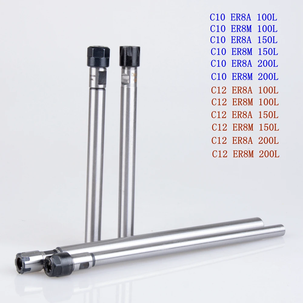

Deep processing C10 C12 ER8A ER8M 100L 150L 200L Collet Chuck Holder extension rod/bar Straight Shank for CNC Milling Lathe