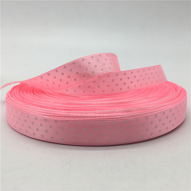 5/8"(15mm) Polka Dots Satin Ribbon Printed Polyester Ribbon DIY Christmas Wedding Decoration