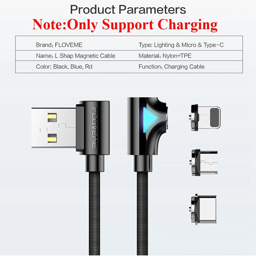 Магнитный usb кабель FLOVEME 1 м для зарядного устройства Apple iPhone X Micro USB Type C Samsung Galaxy S9
