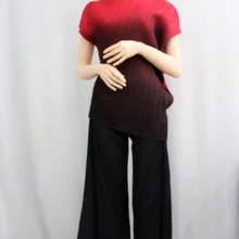 Miyake fold is футболка оригинальная модная свободная футболка с рукавом «летучая мышь» постепенная смена футболка с неровным краем