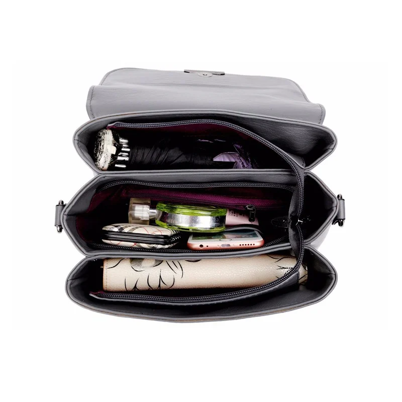 2019 Women Vintage Messenger Bags Flap Female Crossbody Leather Shoulder Bag Luxury Handbags Women Bags Designer Ladies Bag