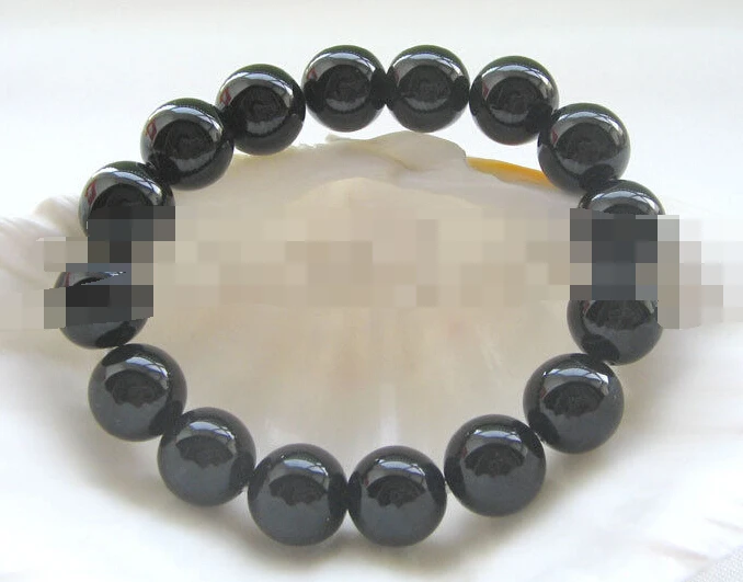 

Hot sell Noble- FREE SHIPPING>>>@@ 0769 round black onyx bracelet