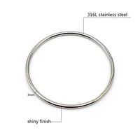 Stainless Steel Jewelry Bangle Casual Simple Silver Color Circle Bracelet For Women Drop Shipping 2