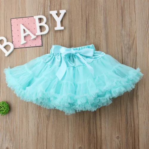 Милая пушистая юбка-пачка для новорожденных девочек, вечерние юбки принцессы с бантом, балетная юбка-американка, одежда один размер для От 0 до 2 лет - Цвет: Light Green