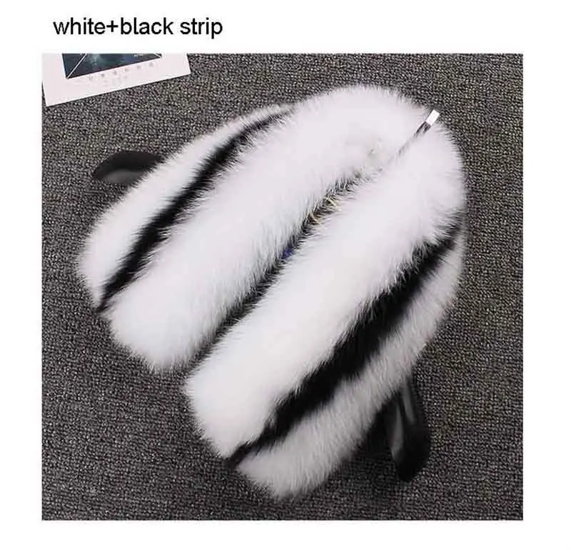 fox fur collar white+black 3